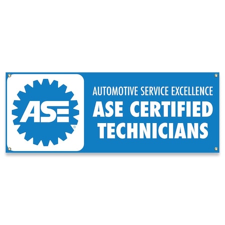 Signmission ASE Certified Technicians Banner Concession Stand Food Truck Single Sided B-30008
